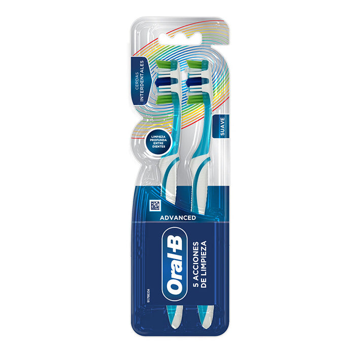 Oral-B Advanced 5 Acciones De Limpieza Cepillo Dental Suave 2 Unidades