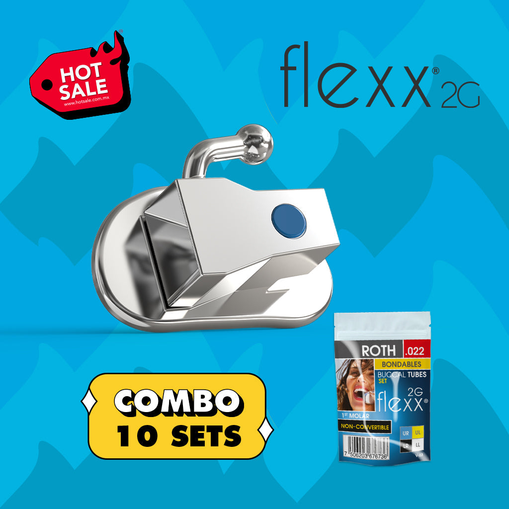 Combo de 10 Sets de Tubos Bondables. Roth Flexx 2G 1er Molar