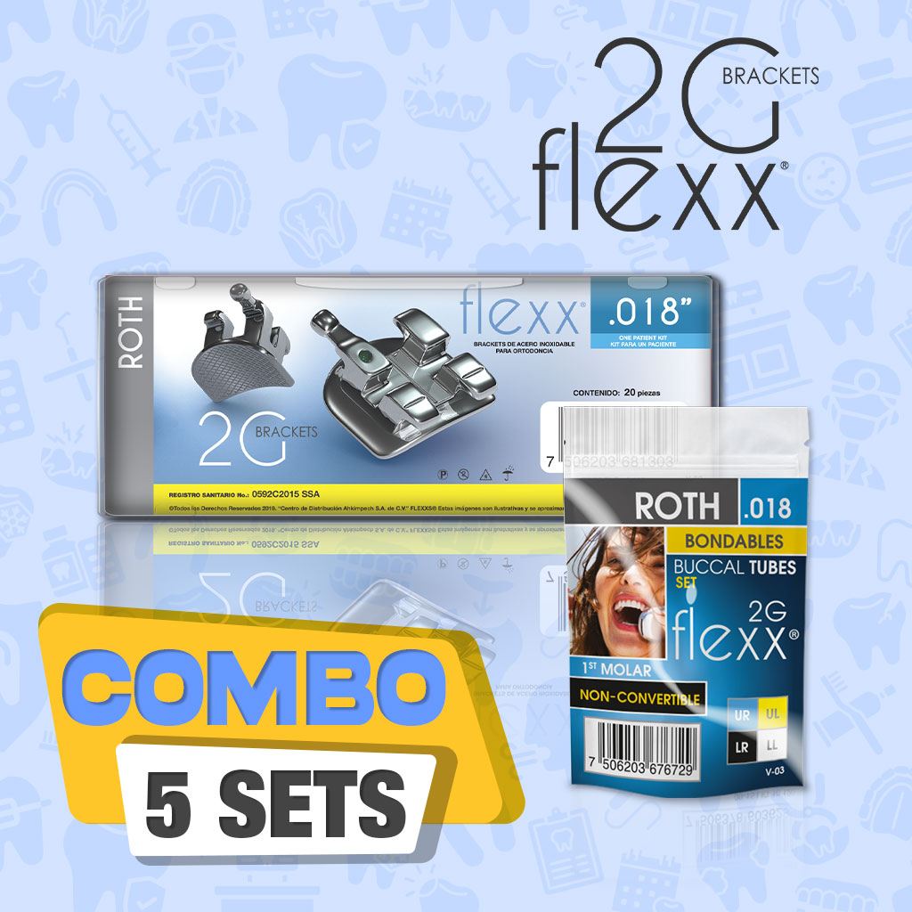 5 Sets de Brackets Flexx Roth 2G + 5 Sets de Tubos Flexx 2G Roth Bondable