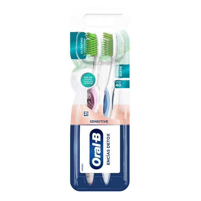 Oral-B Sensitive Encías Detox Cepillo Dental Extra Suave 2 Unidades