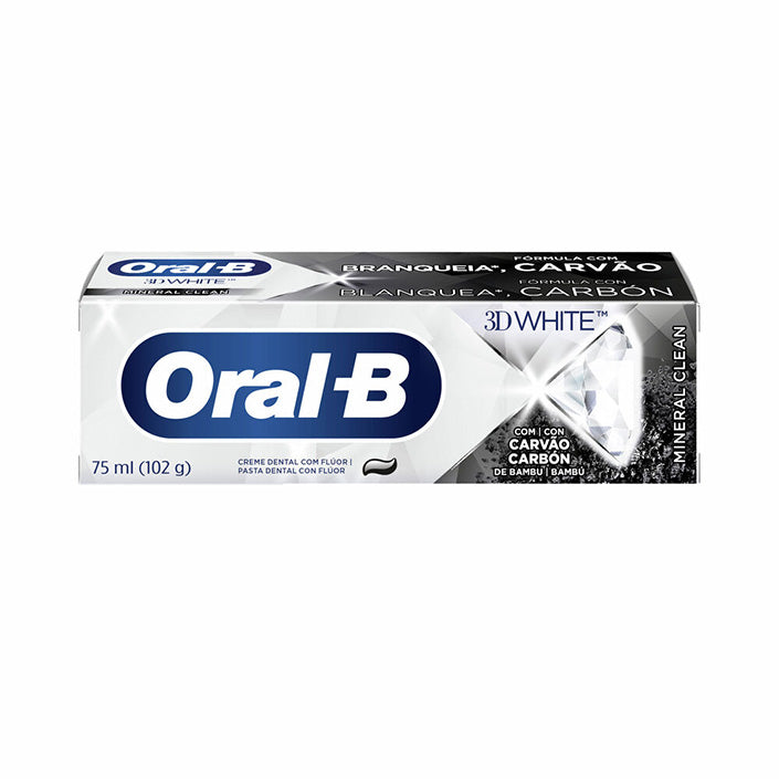 Oral-B 3D White Mineral Clean Con Carbón Pasta Dental Con Flúor 75 ml