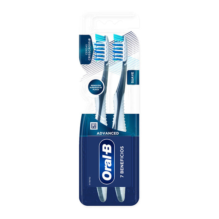 Oral-B Advanced 7 Beneficios Cepillo Dental Suave  2 Unidades