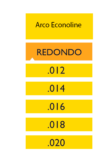 Arcos NI-TI Econoline® redondo paq. c/10 pzas.
